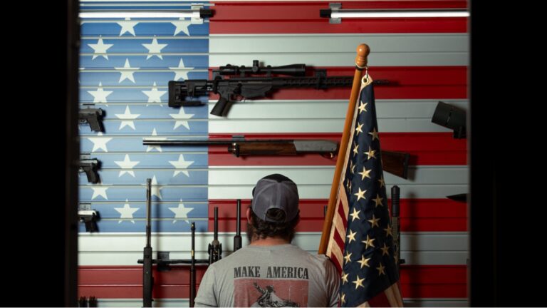 Hold Up Displays’ New American Flag Gun Wall System