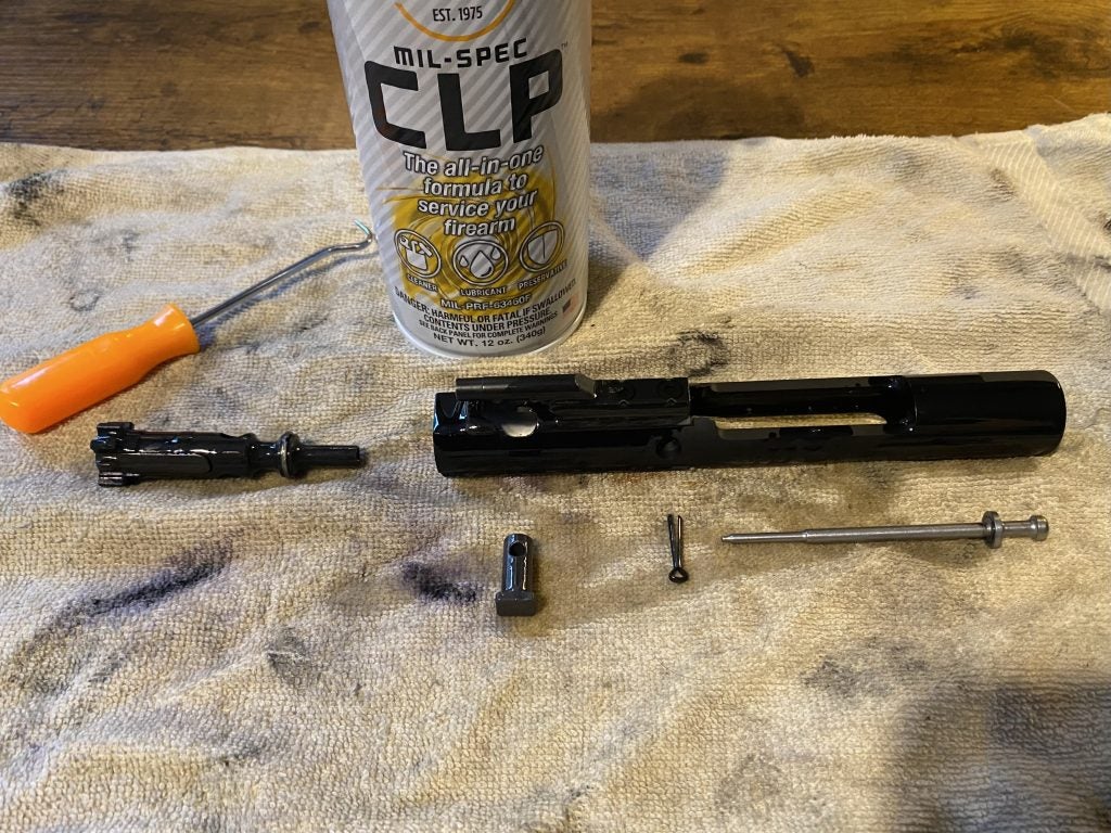 prepping the solgw bolt carrier group for installation.