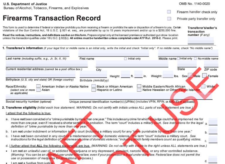 ATF’s New 4473 Form Could Change Gun Purchases